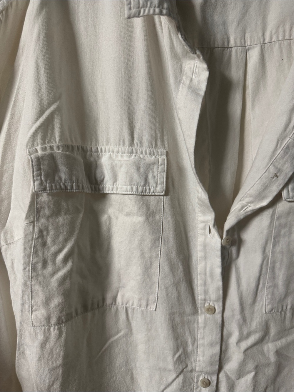 Ava & Viv White Long-Sleeve Button Front Shirt Dress - Picture 3 of 3